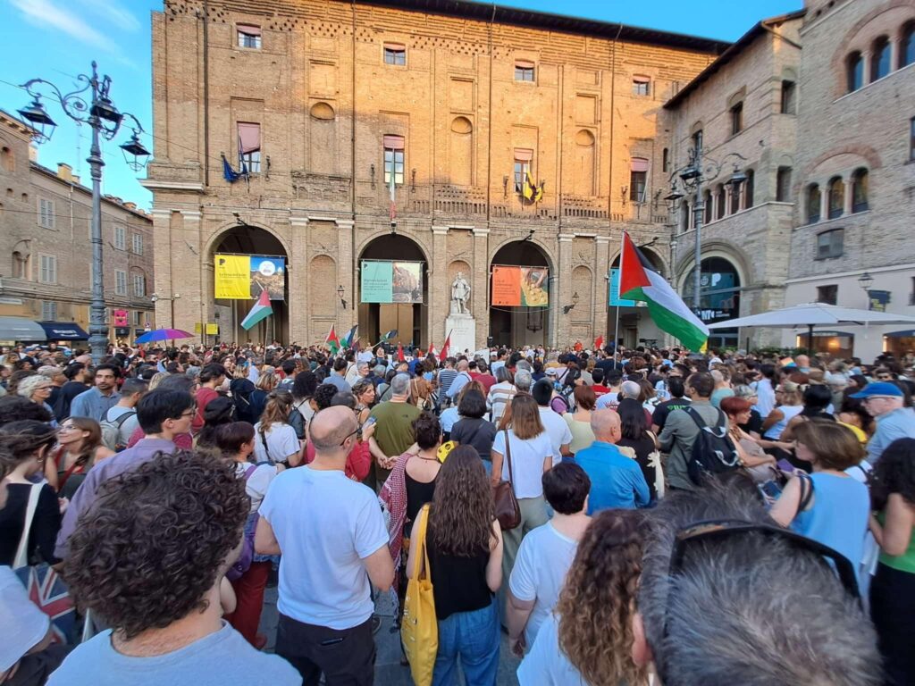 Presidio di sostegno a Global Sumud Flotilla a Parma, 4 settembre 2025.